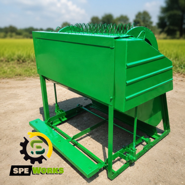 Paddle Operated Paddy Thresher Machine Double Gear Complete 2.5 FT Body Wooden Strips Drum