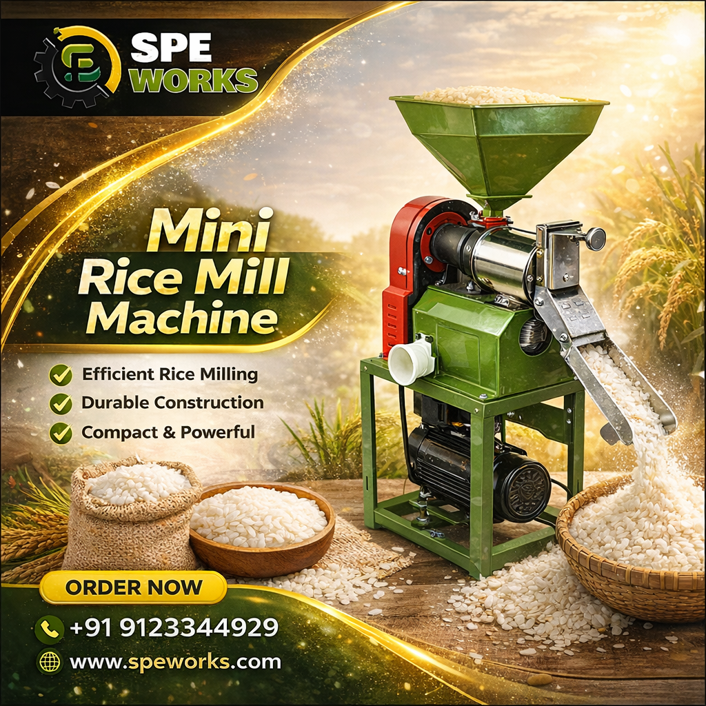 Motor Pool Rice Mill Household Domestic Rice Mill Machine With 3HP Motor - SPEWORKS