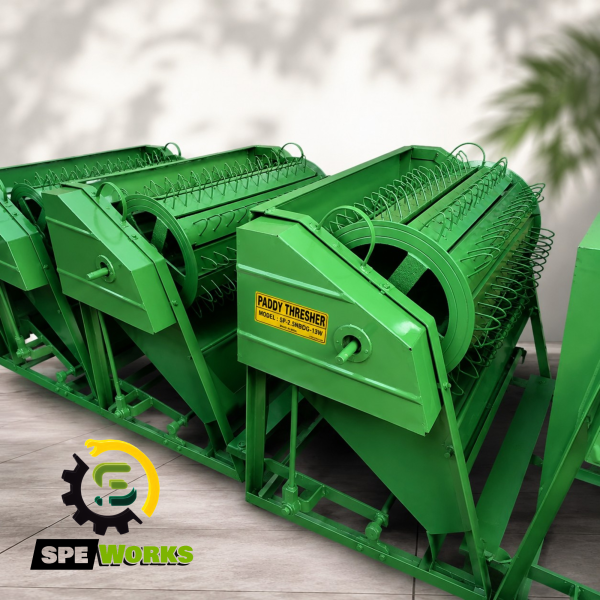 Paddle Operated Paddy Thresher Machine Double Gear Complete 2.5 FT Body Wooden Strips Drum