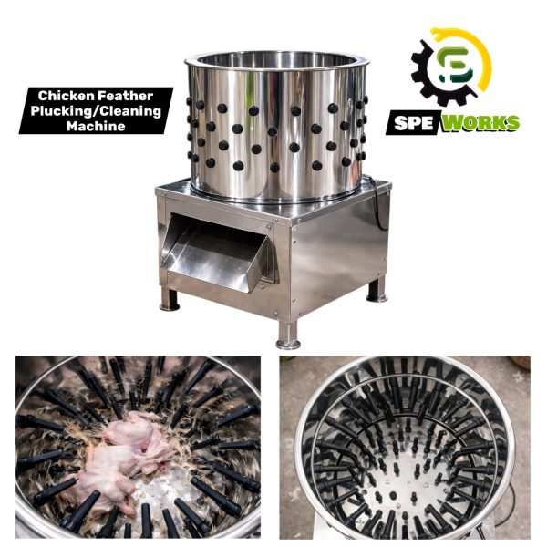 Commercial Chicken Feather Plucking / Cleaning Machine 3 Birds With 0.5HP Crompton Motor