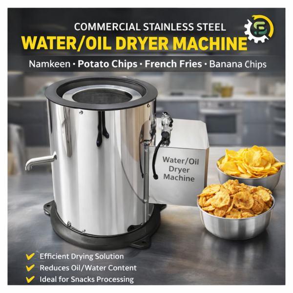 Commercial Stainless Steel WaterOil Dryer Machine For NamkeenPotato ChipsFrench FriesBanana Chips