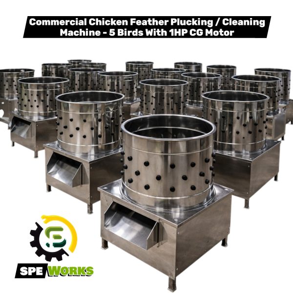 Commercial Chicken Feather Plucking / Cleaning Machine 5 Birds With 1HP Crompton Motor