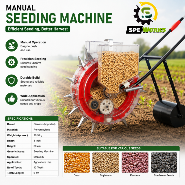 Agriculture Manual Hand Operated Seeding Machine, 12 Teeth Manual Seeder, Plant Seed Spreader
