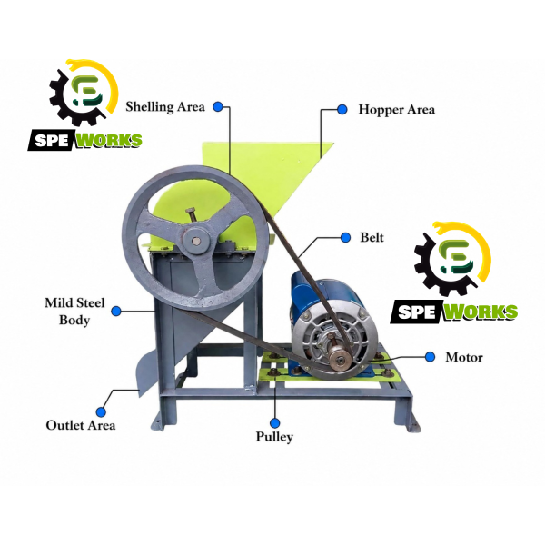 Two In One Manual Cum Power Operated Groundnut/Peanut Shelling/Decorticator Machine With 0.5 HP Motor