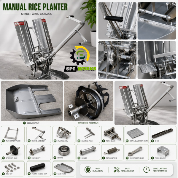 Heavy Duty SS Body Double Row Adjustable Manual Rice Planter Manual Rice Transplanting Machine