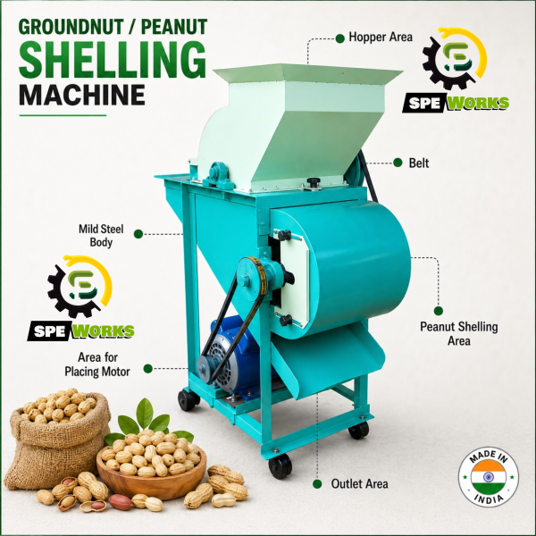 Groundnut Peanut Shelling Decorticator Machine With 1HP Motor
