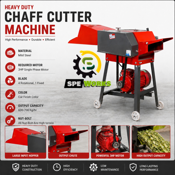 Heavy Duty Chaff Cutter Machine / Grass Cutter Machine With 3 HP Motor