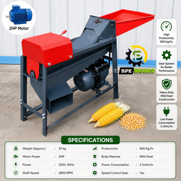 Heavy Duty Maize Corn Thresher or Sheller Machine With Hand Operated Gear