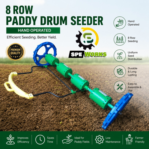 Heavy Duty Manually Operated 8 Rows Paddy Drum Seeder / Paddy Direct Sowing / Manual Paddy Sowing tool