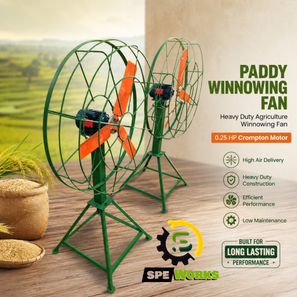 Heavy Duty Agriculture Paddy Winnowing Fan With 0.25 HP Crompton Motor