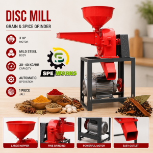 Disc Mill / Flour Mill / Pulverizer Machine / Masala Grain & Spice Grinder With 3Hp Motor