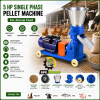 Heavy Duty 5 HP - 3 Rollers - Single Phase - Fodder Pellet Machine With Die For Animal Feed