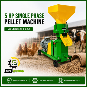 Heavy Duty 5 HP Single Phase - Fodder / Pellet Machine With Die For Animal Feed